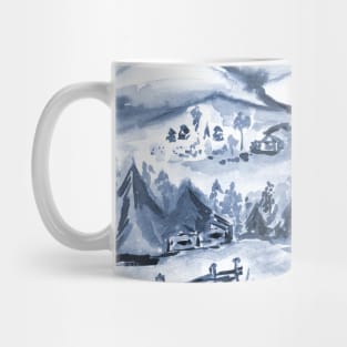 Watercolor Landscape of the Alps Mountains Mug